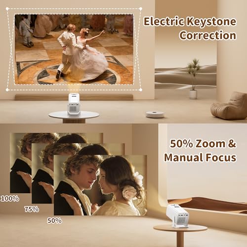 Image of Mini Projector, 4K Portable Projector and Full HD 1080P Support, 270 Rotation Projector for Outdoor