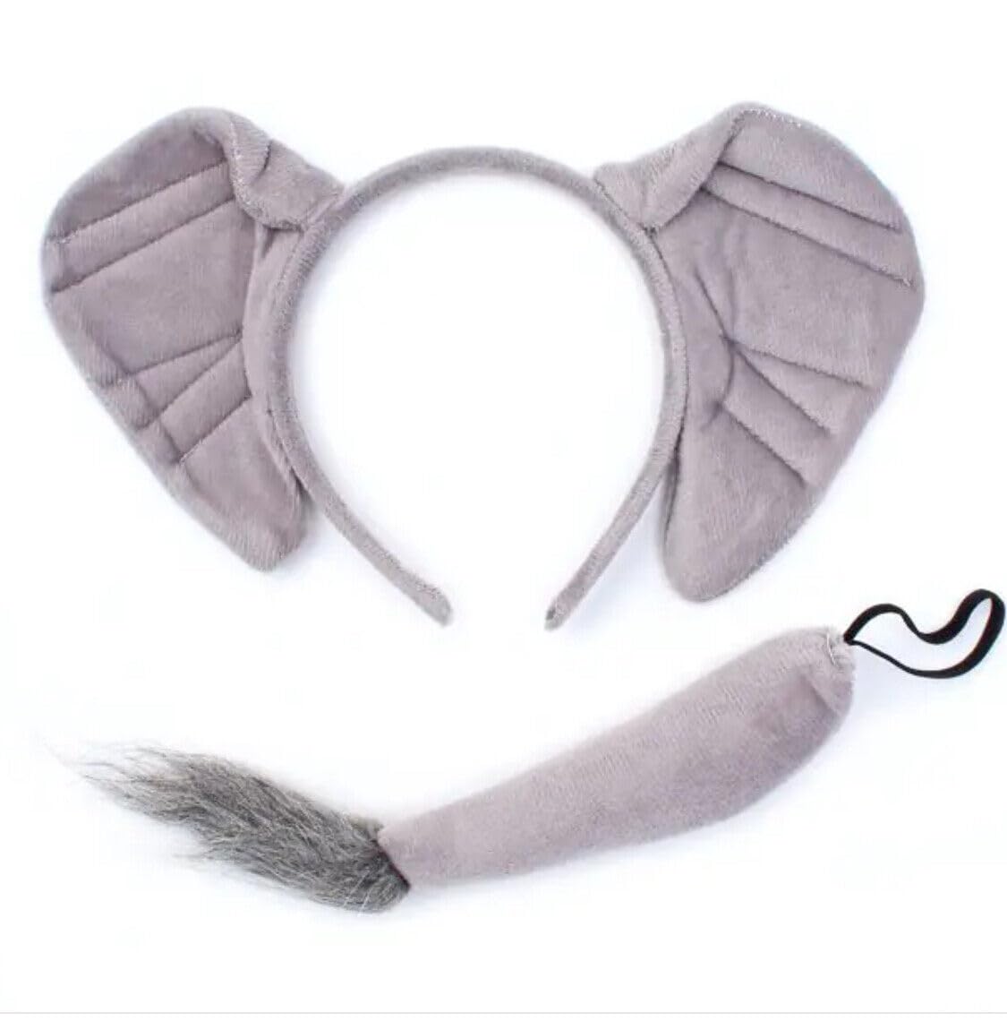 DTrendz Elephant Ears Headband Patchwork Style Halloween Party Cute Quirky Children Costume Hair Accessories Cosplay Fancy Dress Animal Themed For Girls Ladies Boys