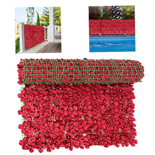 Valla de flores artificiales para cubrir paredes viejas y decorar patios exteriores 4