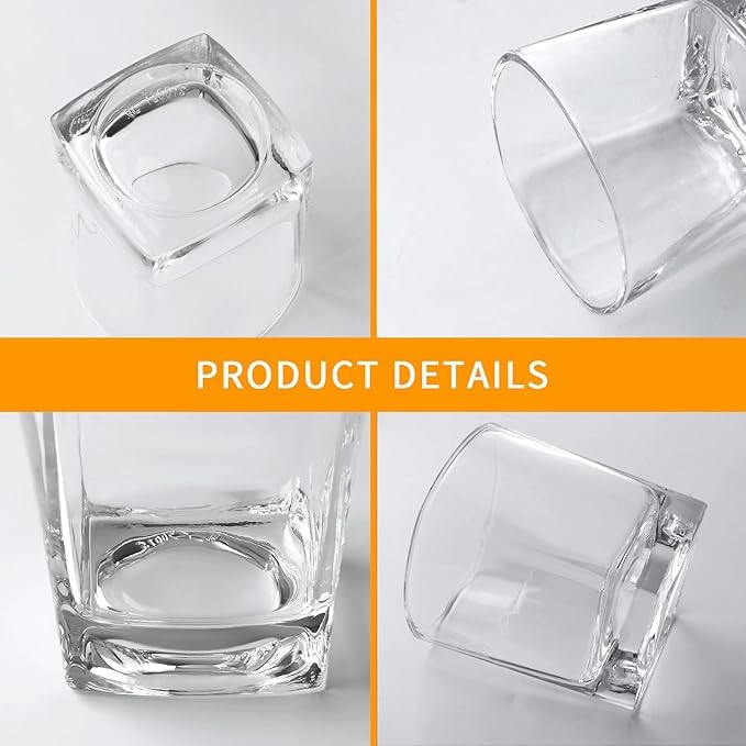 Image of bellemax 250Ml Juice and Water Glass Stylish Crystal Highball Drinking Glasses, Medium Size Tumbler Glasses for Juice, Water, Milk, lassi, Cocktails and Sharbat (Set of 6)