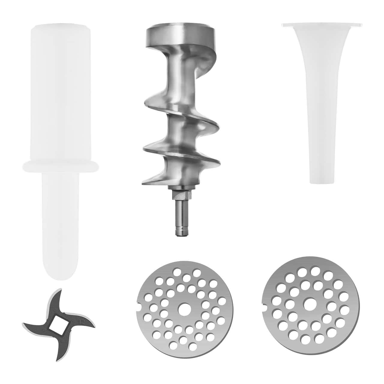 Royal Catering RCFW 140-850ECO Tritacarne Elettrico Professionale Macina Carne Elettrico in Acciaio Inox (140 kg/h, 850 W, Rotazione in Senso Inverso, Dimensione Fori 6/8 mm) ECO