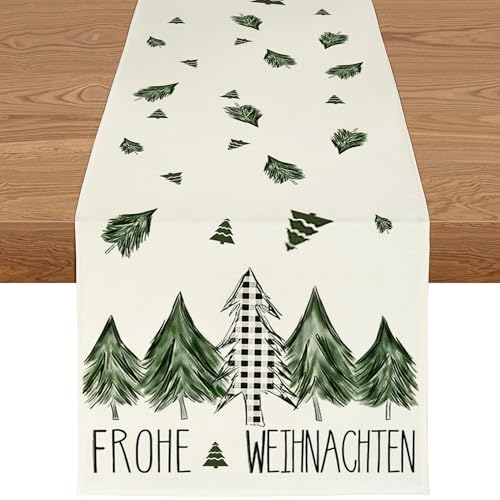 YCOLL Tischläufer Weihnachten Wasserabweisender Tischläufer in...