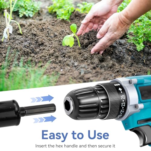 MISIQIMA 2 Pièces Tariere pour Perceuse, Noir Tarière Thermique, Mèche Jardin Tarière pour Ameublir Le Sol et Creuser des Trous en Jardinage (8 cm × 30 cm + 4 cm × 22 cm) – vue 5