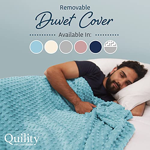 Quility Weighted Blanket for Kids and Toddlers with Soft Cover - 12 lbs Full Size, Heavy, Machine Washable, Heating & Cooling - (60" X 80") (Aqua)