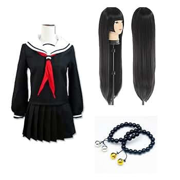 P⑦2 コスプレ 地獄少女 閻魔愛 フルーセット 定番 初心者 制服 高校 パー ☆送料無料☆】閻魔あい 地獄少女 コスプレ 衣装 セーラー服