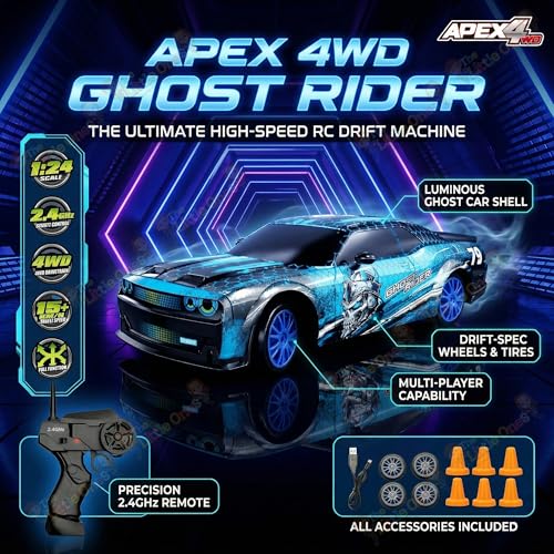 Image of TheLittleOnes 4x4 Rc Drifting Car - Rc Drift Cars High Speed Remote Control Drift Car 2.4GHz Remote Control Drift Stunt Off Road Cars 360 Rotation Toys For Kids & Adults Boys & Girls [Rush Drift Pro]