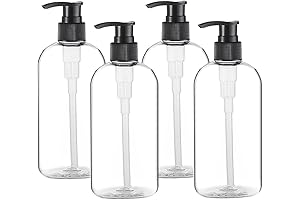 Empty Plastic Pump Bottles Dispenser 4 Pack