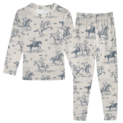 Long sleeve Pajamas Western Cowboy Jammies Pjs Cotton Pajama Sleepwear Sets2