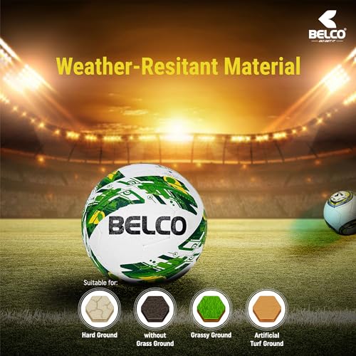 Belco Sports Cyclone Rubber Moulded Football Size 5 (Green) 5 51IGnVU+OnL