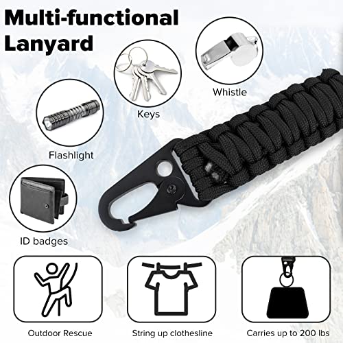 2 Pezzi Portachiavi in ​​Paracord con Moschettone