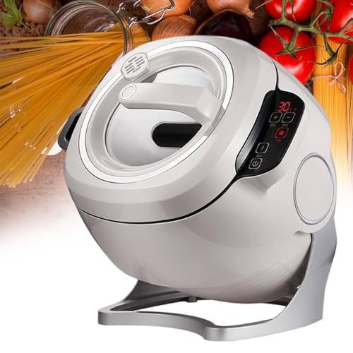 Máquina de cocción automática, arranque inteligente con un solo botón para freír, guisar, hervir con rotación de 360°, fácil preparación de comidas