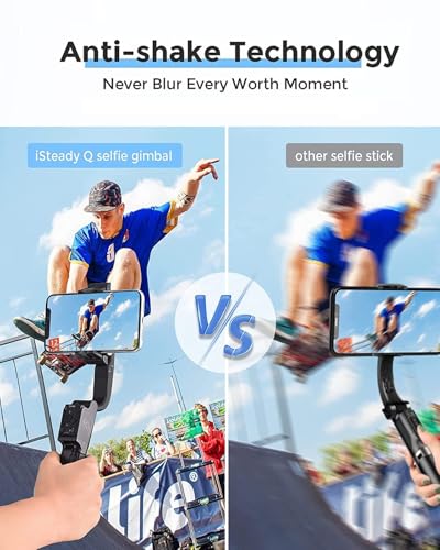 Estabilizador de movil, hohem iSteady Q Seguimiento Facial, Palo Selfie, 4-en-1 Gimbal Movil, Palo para Selfies con Control Remoto Bluetooth, Rotación de 360°, Gimbal para iPhone 15/14/Android (Negro) - imagen 3