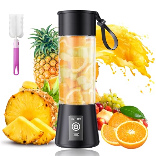 Image of Portable Personal Size Mini Blender - 2026 Upgrade Smoothies Blender | Cordless Blender with 380Ml Traveling BAP Free Cup in Sports /Home, 6 Blades Easily Squeeze Fresh Juice, 20000Rpm /Min Speed