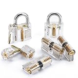 LUWANZ 7 tlg Lockpicking Übungsschloss Set, transparent Schloss von 7 Arten, Vorhängeschlösser & Schlüssel für Anfänger & Profis, Skill Verbesserung mit Trainingsschlössern für Schlosser, Schlosserei