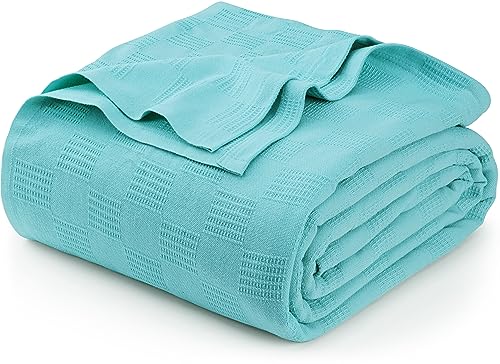 Image of Utopia Bedding 100% Cotton Thermal Blanket Mint Twin, 90x72 Inches