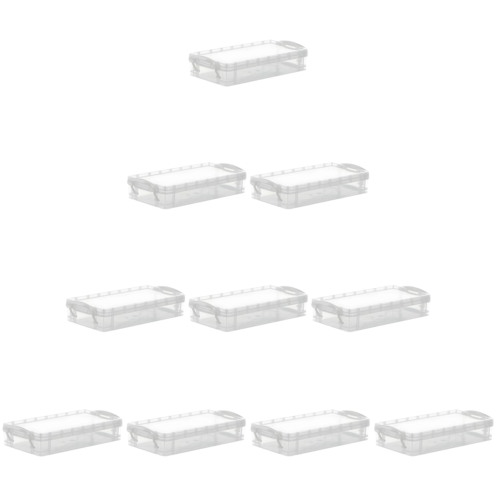 10 Stück transparente Stifteboxen, stapelbare Kunststoff-Federmäppchen mit Schnappverschluss, große Kapazität, Schreibtisch-Organizer für Schule und Büro, für Stifte, Bleistifte, Marker