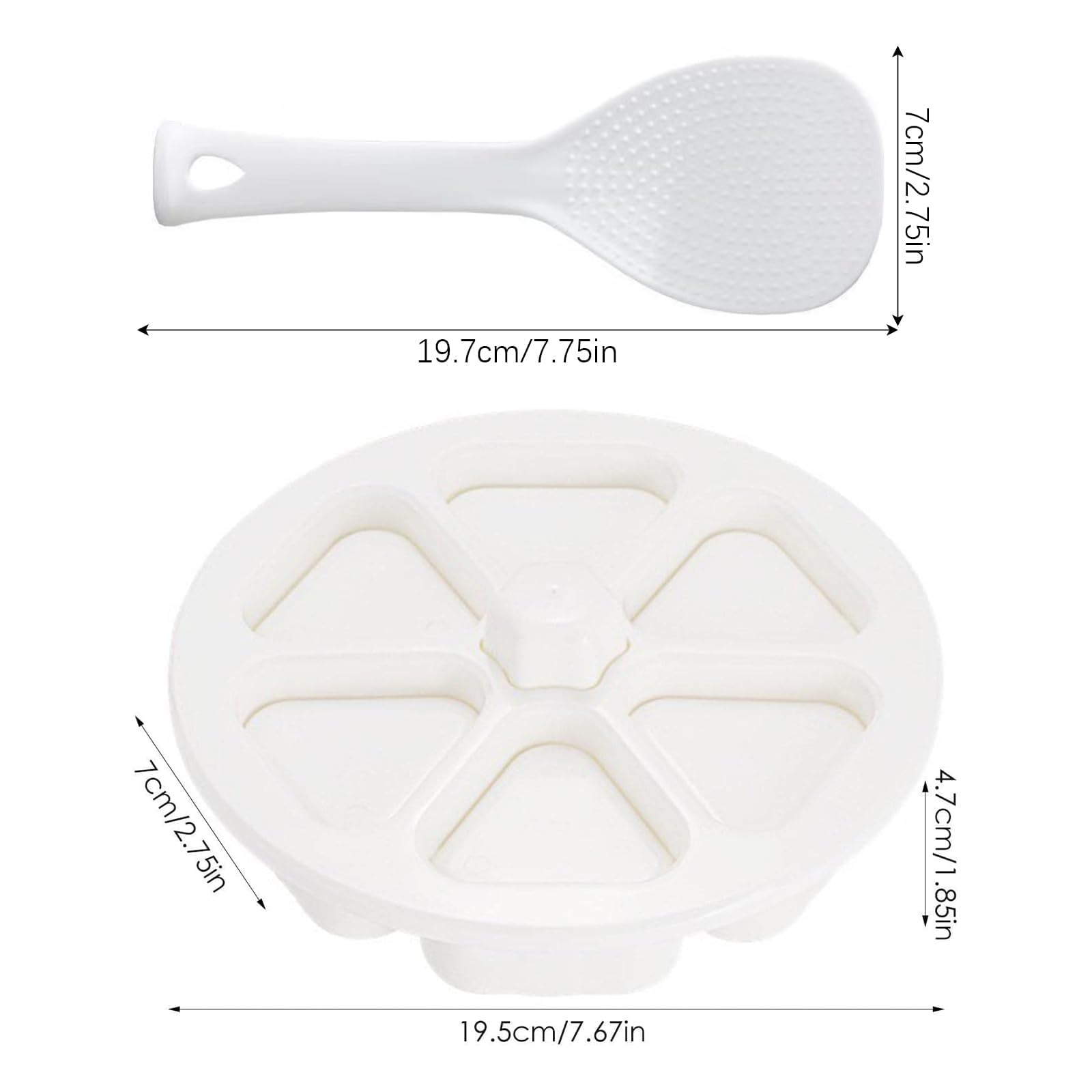 Stampo Per Onigiri E Sushi Triangolare - Con Cucchiaio | Materiale PP Alimentare | Antiaderente | Per Preparazione Casalinga