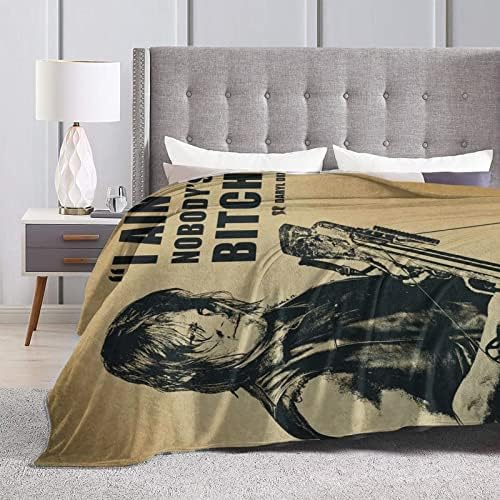 N A Norman Reedus Blanket Daryl Dixon 3D Print Lamb Blanket Plush Blanket Bedding Decor Blanket for Living Room Bedroom Dorm Decor 50x40 inch
