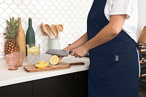 Pookie Home Classic Navy Blue Apron - Full Coverage Polyester & Cotton Apron With Large Pockets - Chef Apron For Men And Women - Water/Oil/Stain Resistant… #TOP4