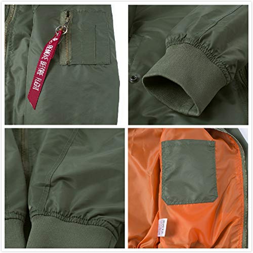 CORIRESHA Men's Solid Color Zipper Light Weight Flight Bomber Jackets with Sleeve Ribbon2