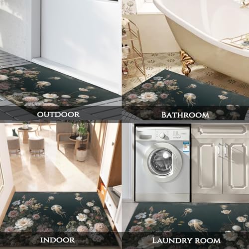 Tapis Entrée Intérieur Imperméable et Antidérapant Vert Foncé
