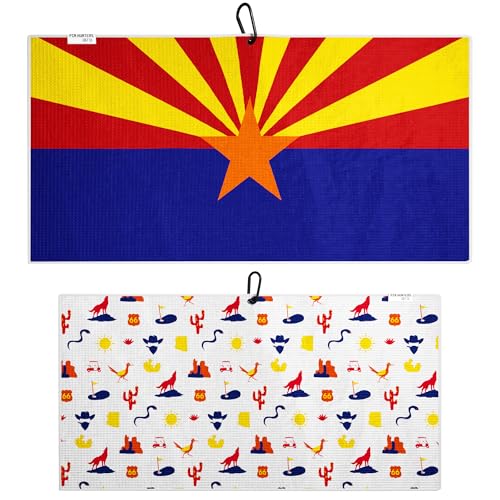 Pin Hunters Arizona Flag Microfiber Golf Towel | Premium Waffle