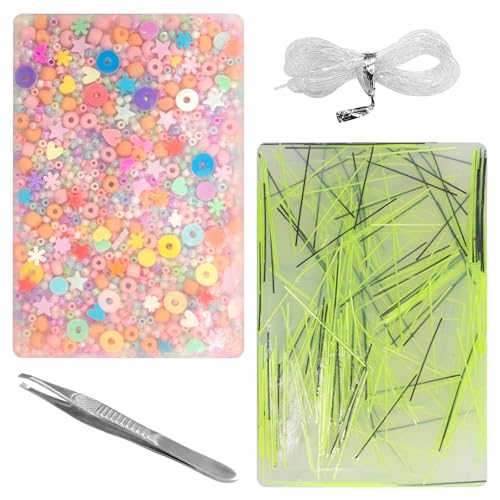 Lechonix 2 Pcs Picky Pads, Multicolor Picking Pad, Skin Picking Fidget Toys with Tweezer, Sensory Pick Pad, Valentine Gift for Adults with Anxiety, ADHD, Relief Stress (Rectangle)