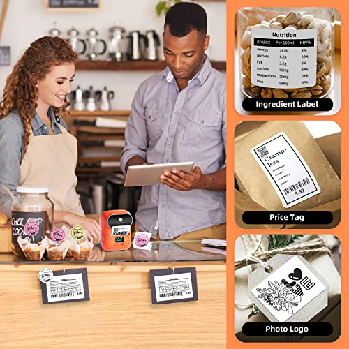 Image of Phomemo M110 Label Maker, Portable Label Sticker Barcode Printer for Ingredient, Clothing, Address for Mailing,PhotoLogo, Jewelry, Retail, Office, Home, Print Black on White, for iOS & Android
