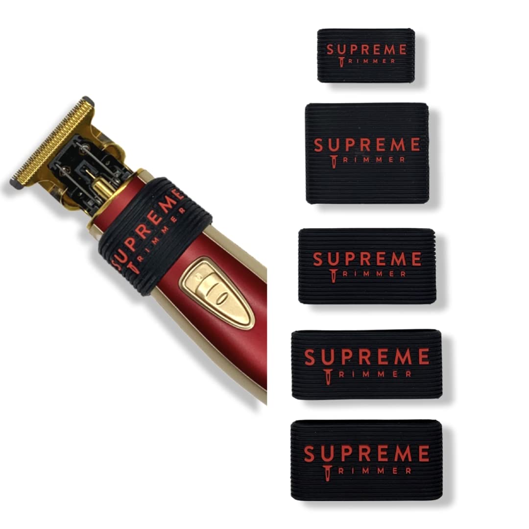 Supreme Trimmer SGR50 Professional Barber Grippers | 5 Piece Non-Slip Clipper Grips, Barber Sleeve for Clipper, Trimmer & Shaver | Black