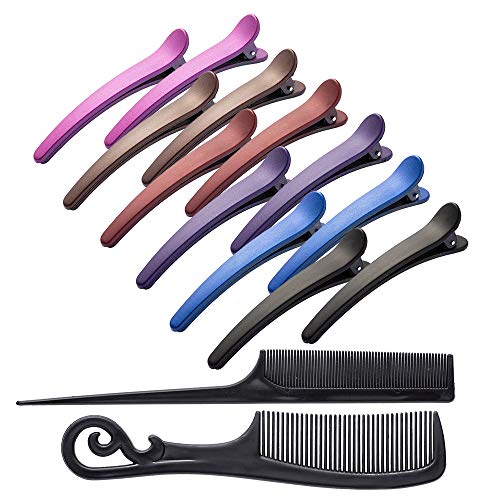 Duck Bill Hair Clips for Women, 12 Pack 3.5in Plastic Alligator Hair Clips No-Slip Hair Styling Sectioning Accessories for Girls Thick Thin Hair Colorful