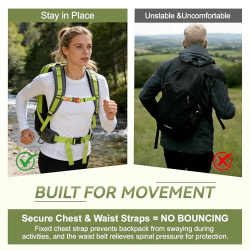 Mochila de Senderismo 50L para Hombre y Mujer Resistente al Agua miniatura 6