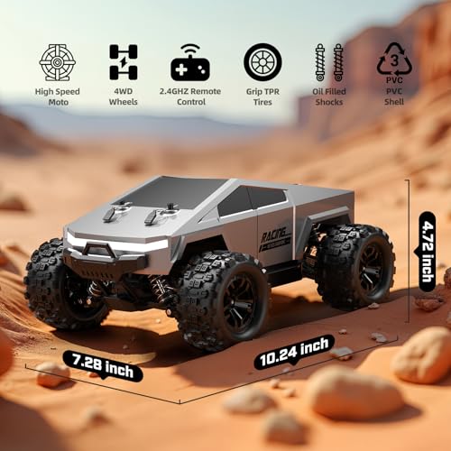 image for WayEee 1:18 Fast RC Car 40 KPH High Speed 4X4 Remote Control Truck, Al