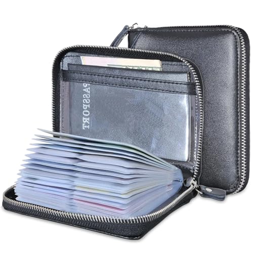 Credit Card Holder Wallet Large Leather Passport Case 42 Card Slots