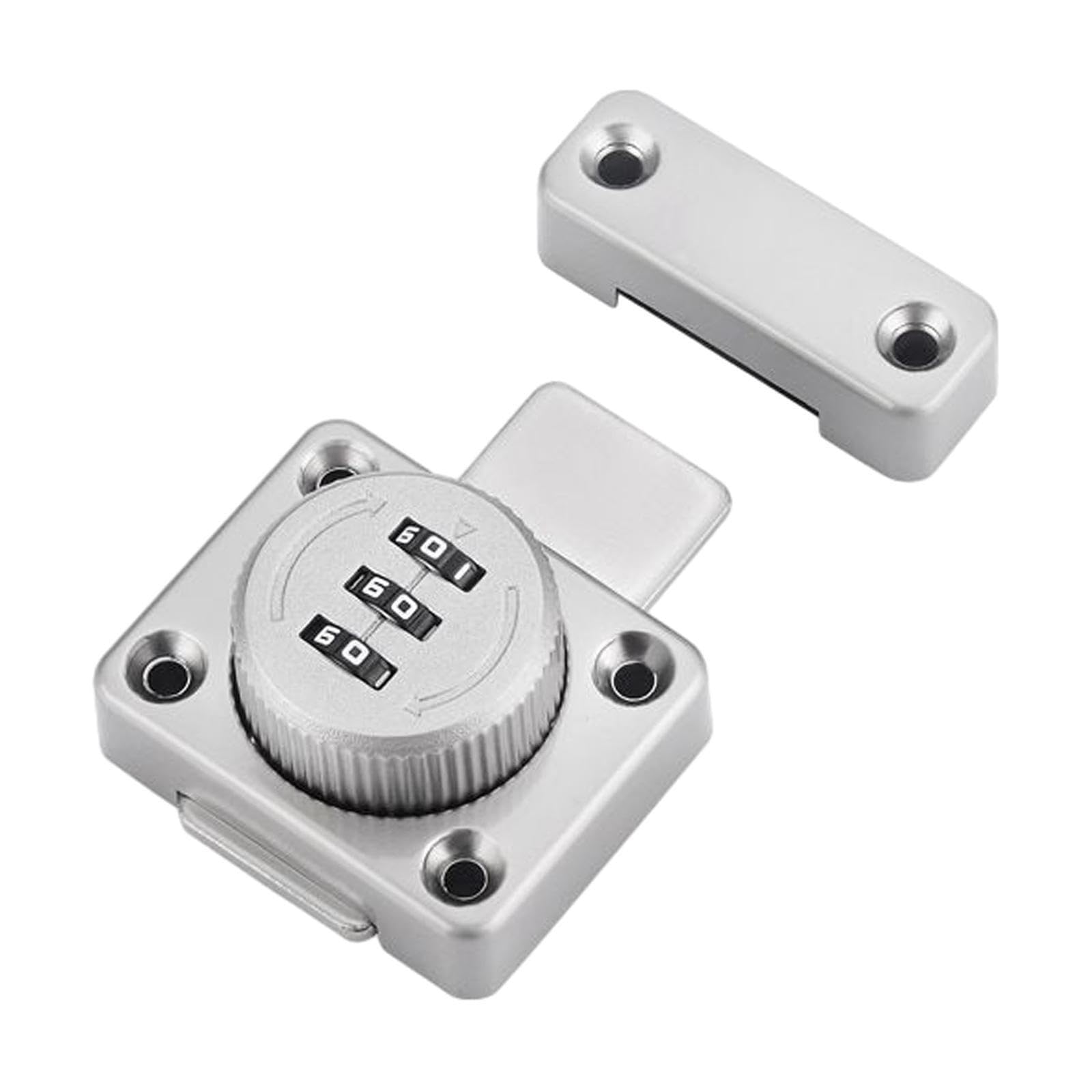 Pixzcsa Silver 3 Digit Combination Locking File Cabinet Lock Smooth Dialing For Security Access File Cabinet Door Locks With Combination Keyless Lightweight, 5.2X4.2cm