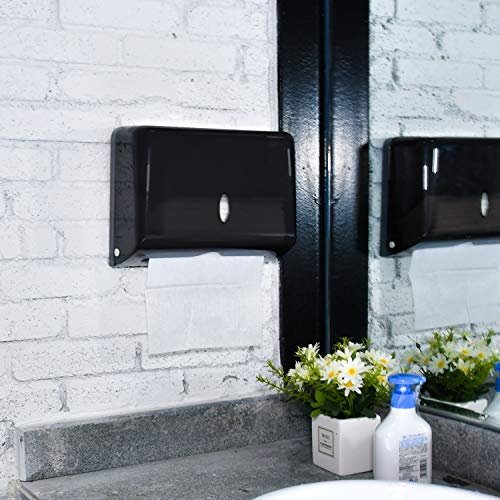 Paper Towel Dispensers, Wall Mount C-Fold/Multifold Paper Towel Dispenser Commercial Toilet Tissue Dispensers Paper Towel Holder for Bathroom, Kitchen(Black)