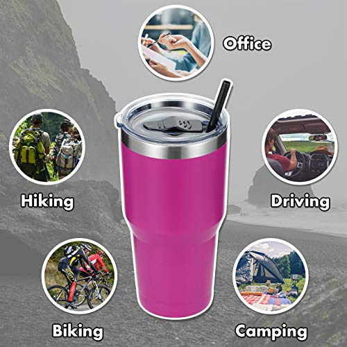 image for ALOUFEA 30oz Stainless Steel Tumbler, Insulated Coffee Tumbler Cup wit