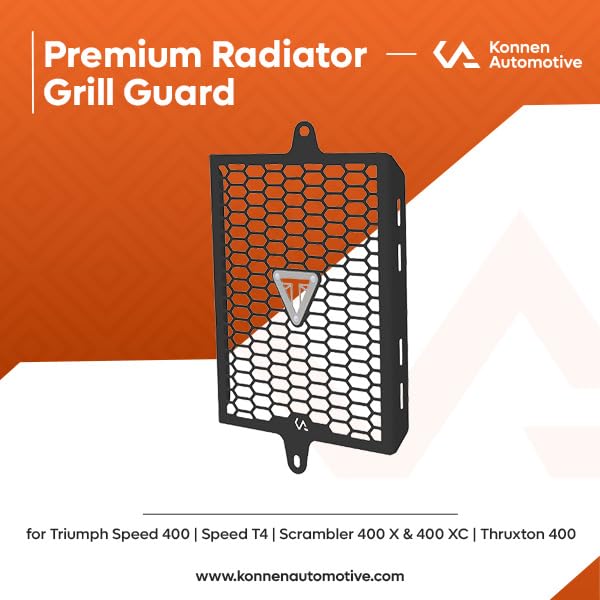 Image of Premium Radiator Grill Guard Compatible with Triumph Speed 400 |speed T4 | Scrambler 400X | Scrambler 400XC | Thruxton (Black) (Pack of 1)
