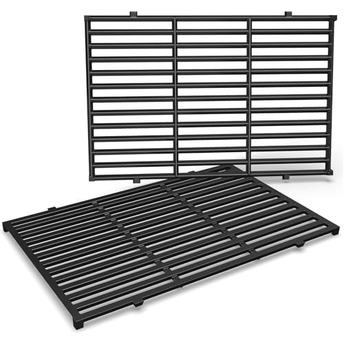 QuliMetal 17.5' Grill Grates for Weber Spirit 300 and GS4 Spirit II 300 Series, Spirit E-310, Spirit II E-310, Genesis Silver/Gold B & C, Genesis 1000-3500, Porcelain-Enameled Cast Iron Grate for 7638