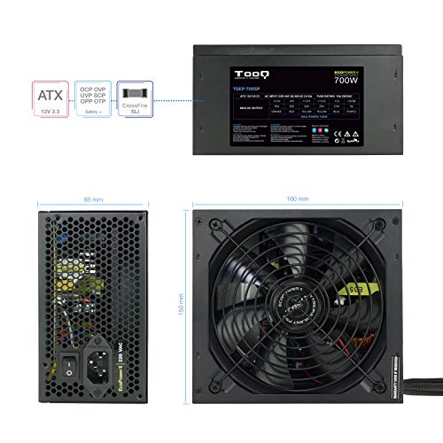 TooQ TQEP-700SP - Alimentatore Ecopower II 700W con PFC attivo - Alimentatore - Immagine 3