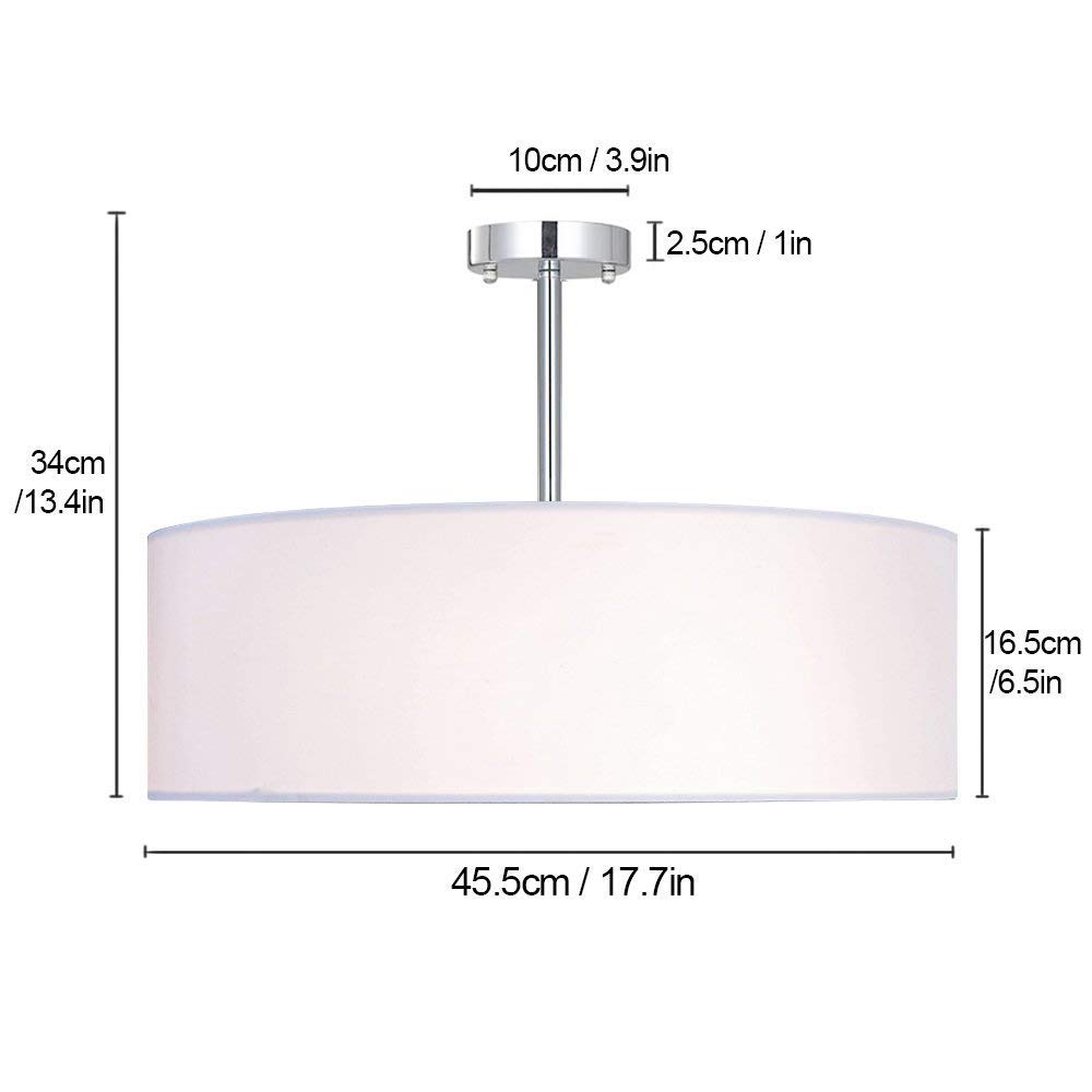 Style Américain Tissu Abat-jour Plafonnier Simple Tissu Blanc Circulaire Porche Salon Chambre Salle à Manger Lustre Plafond