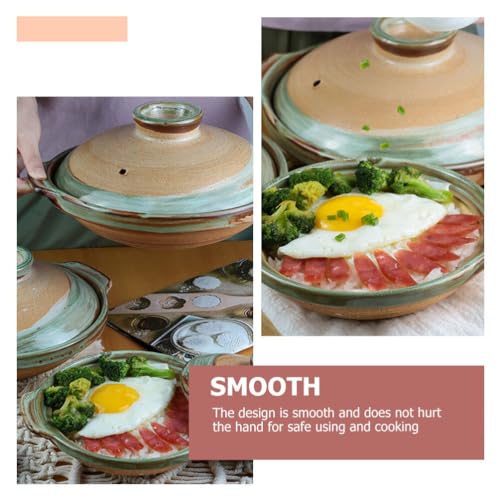 Veemoon Terracotta Clay Casserole - Versatile Cooking Clay Pot with Lid for Home and Restaurant Use - Durable Ceramic Stewing Pan - Image 6