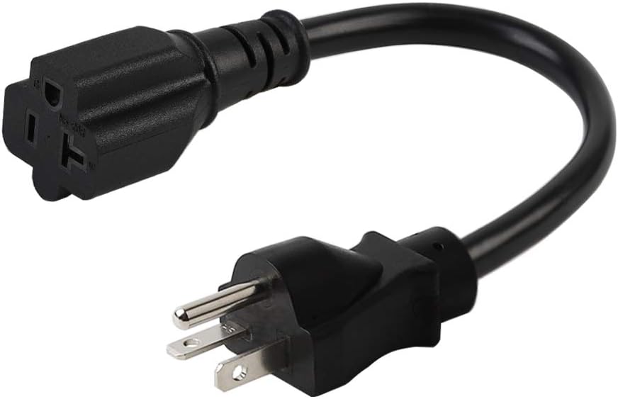 Nema 5-20P Power Extension Cord, [UL CUL Listed] Heavy Duty 12AWG Nema 5-20P to 5-20R Extension Power Cable,20Amp T Blade Male to Female Cable,1ft