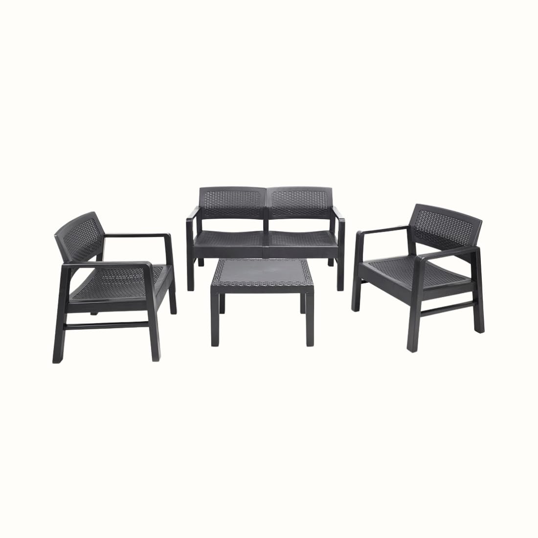 Orizzonte Set Salotto Resina Rattan Kilimanjaro Antracite
