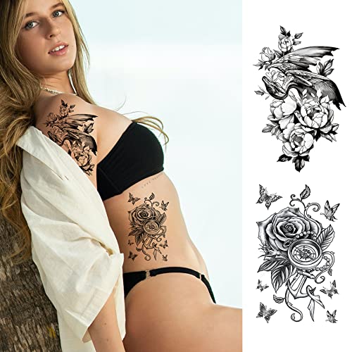 Temporary Tattoos For Men And Teens（15 Sheets ）, Half Arm Temporary Tattoos For Halloween,Realistic Sleeve Tattoos Waterproof And Long Lasting #TOP5