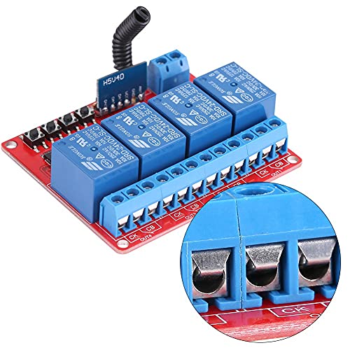 Fdit Interruptor De Control Remoto Inalámbrico Aprendizaje Receptor De Relé Módulo Inteligente Transmisor RF A 4 Teclas Kit Puerta Doméstica 433 MHz