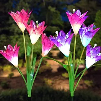 Onyxtron Bring Your Garden to Life with Our Solar Lily Garden Light - with Its Delicate Design and Bright Illumination, It's Sure to Impress Your Guests