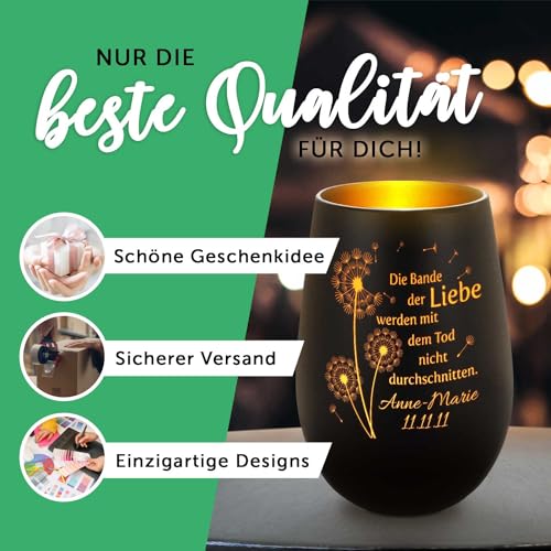 GRAVURZEILE Deko Windlicht aus Glas mit Gravur - Skyline Hamburg - Hochwertige 360° Lasergravur - Dekoratives Geschenk als Andenken, Souvenir oder für Sammler zum Geburtstag - Farbe: Schwarz/Bronze