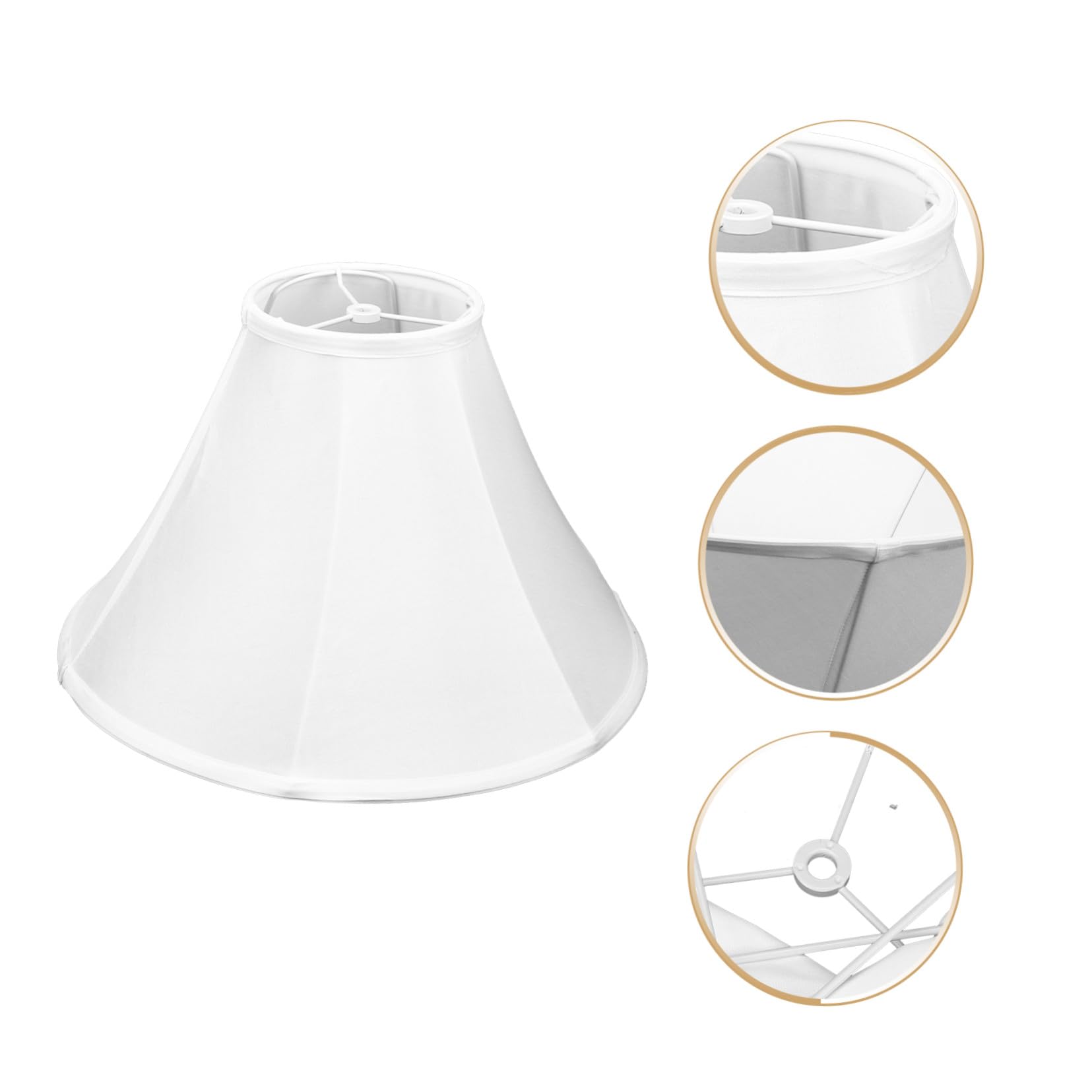 Pantalla Material de Tela y Metal Vintage de Lámpara Casquillo E27 de Tela Cubierta Plegable para Lámpara de Mesa para Salón o Cocina
