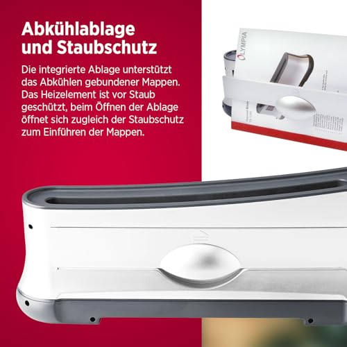 OLYMPIA TB 1280 Thermobindegerät A4 | Bindemaschine für bis zu 200 Blatt, 70g/m² | Thermobinder mit LED-Anzeige, Kühlablage & Sicherheitsabschaltung | Bindegerät für Büro, Schule & Homeoffice