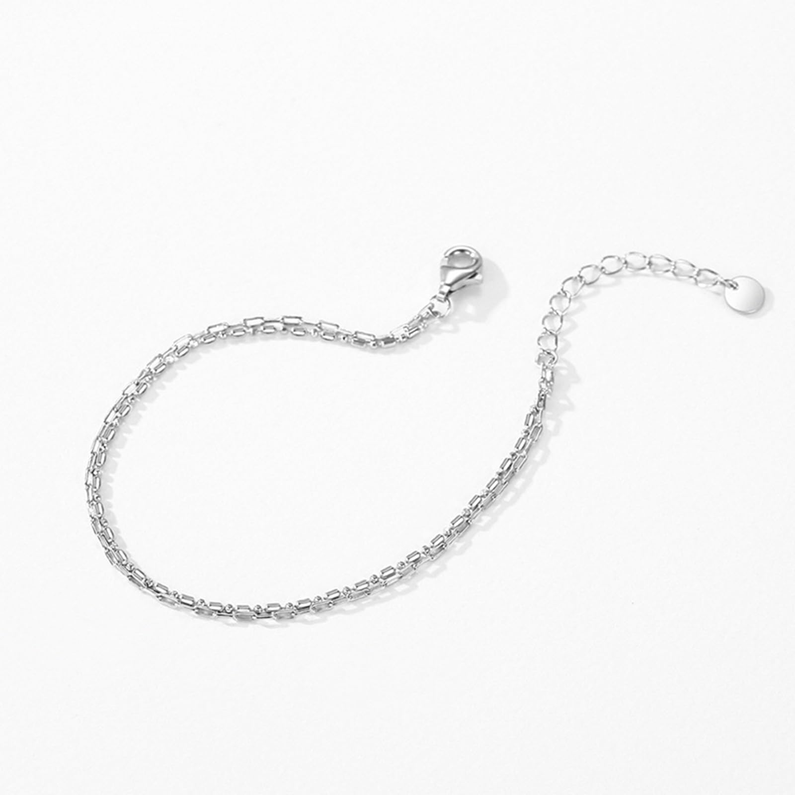 Pulseras vintage para mujer de platino, pulsera de eslabones para mujer joven, PT950 y oro blanco de 9K/14K/18K